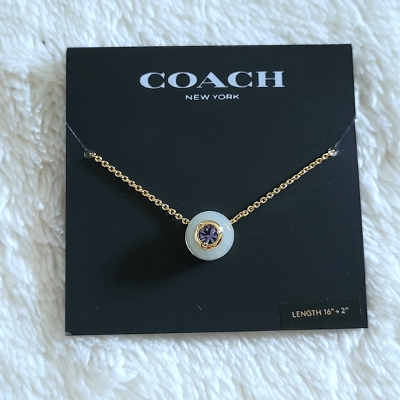 Coach Jewelry - Coach Gold💛 Raised Slider Disc📀 Pendant Necklace